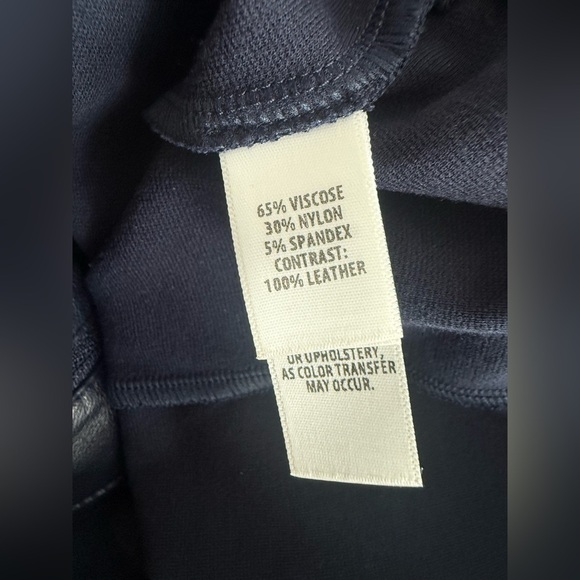 St. John Collection Full Zip Leather Detail Blazer Size 6 - Picture 5 of 5